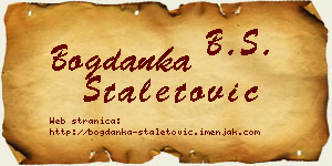 Bogdanka Staletović vizit kartica